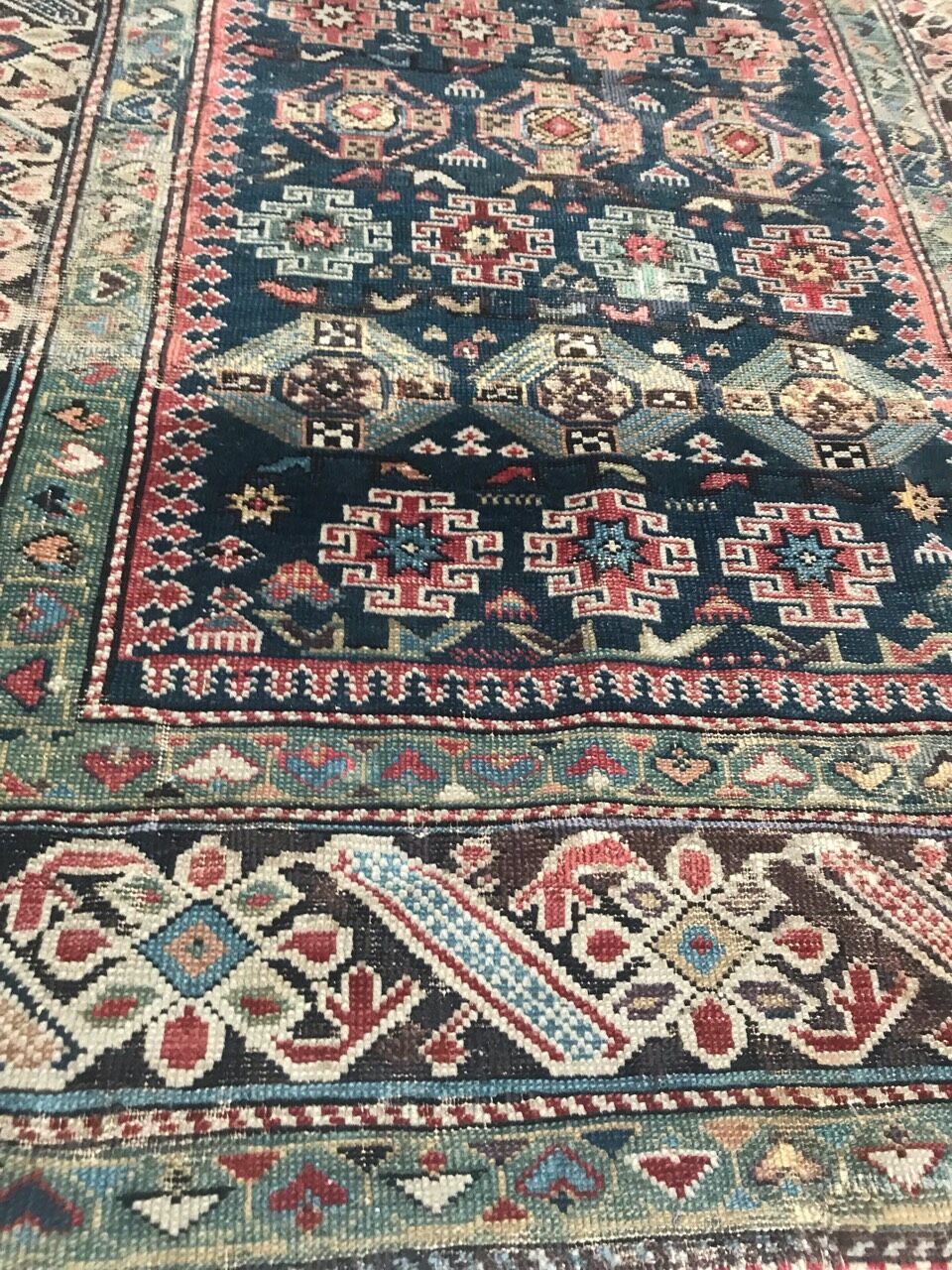 Old caucasian rug shirawan 19th handmade 105x148 cm