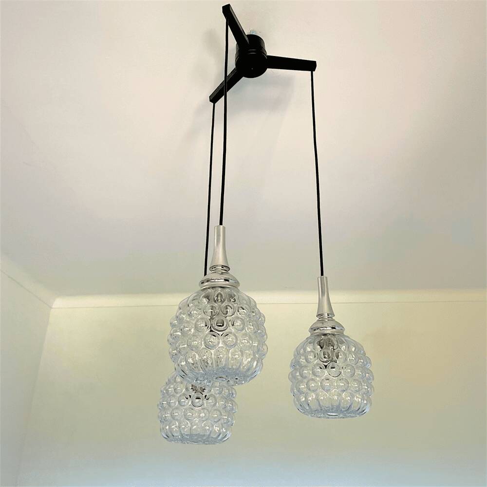 German 1960s cascading pendant by Hustadt Leuchten