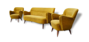 Set 1 canapé 2 fauteuils vintage