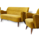 Set 1 sofa 2 armchairs vintage organic year 50