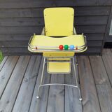 Foldable removable yellow formica baby high chair
