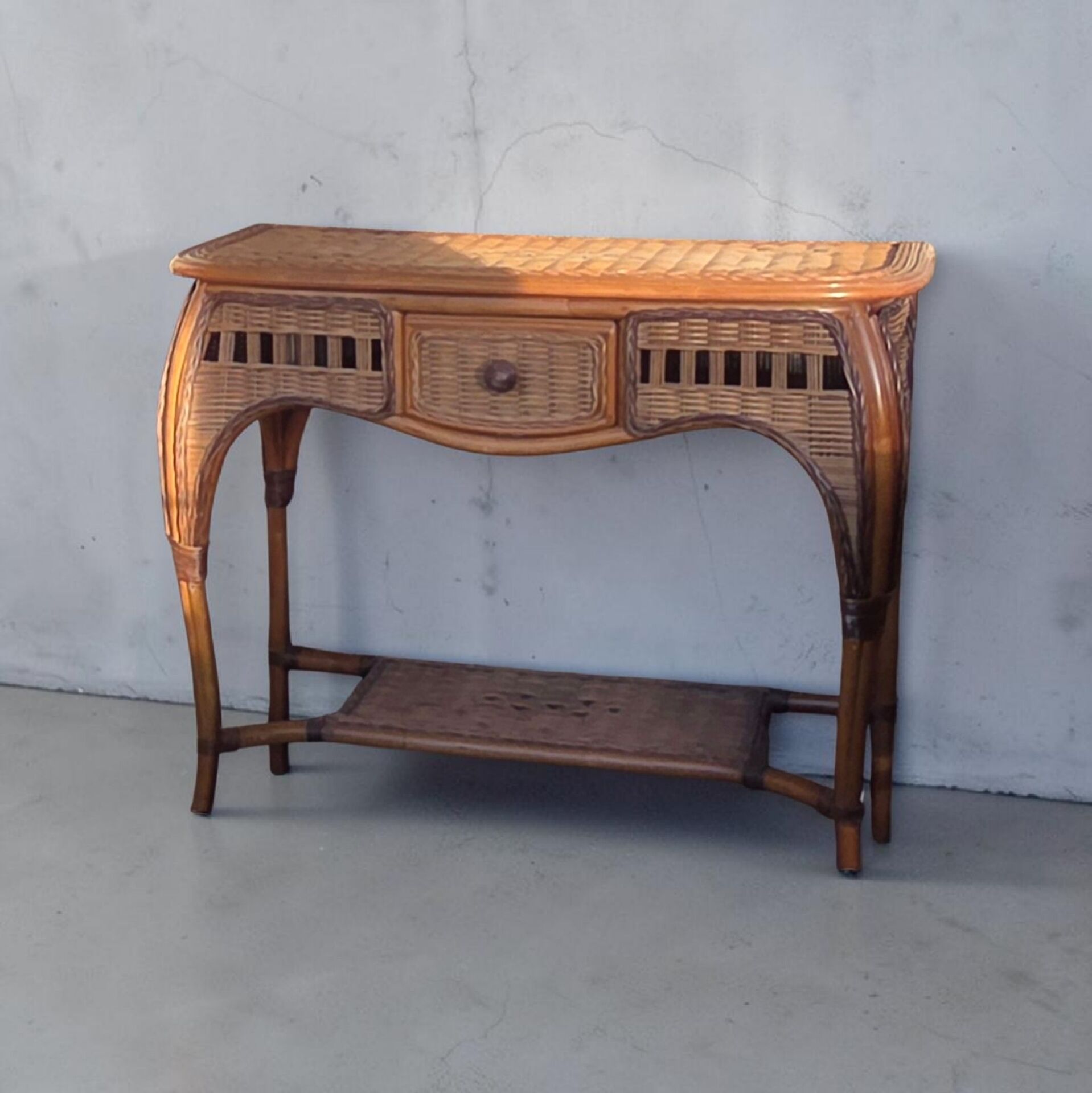 Bamboo rattan console