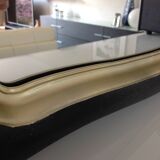 Black and gold rectangular mirror 65x51cm