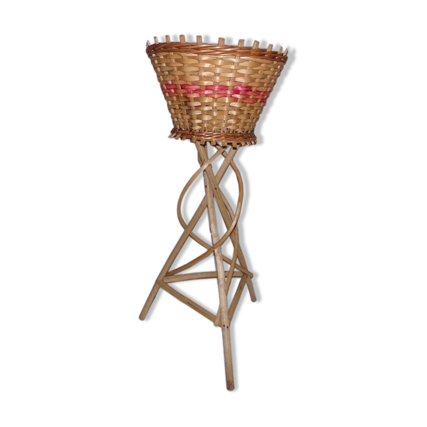 Rattan and wicker plant holders