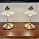 Pair of glass and metal lamps, Scandinavian design, 1960s.