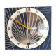 Vintage clock silent rectangular wall pendulum "golden blue vegetable"
