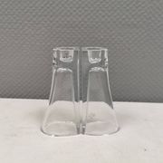 Vintage glass candlesticks/vases from the Danish Holmegaard glassworks.