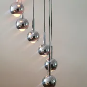 Wortmann & Filz cascade pendant lamp in chrome, Germany 1970