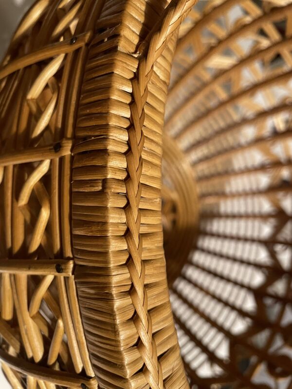 Panier ancien XXL en rotin tressé