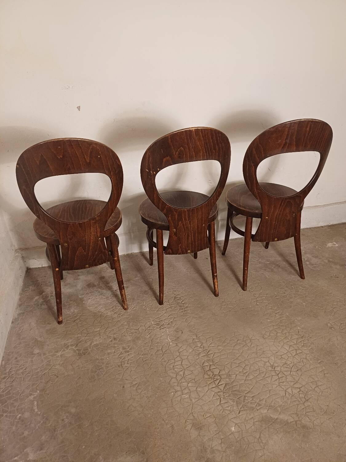 Set of 3 Baumann Mouette bistro chairs