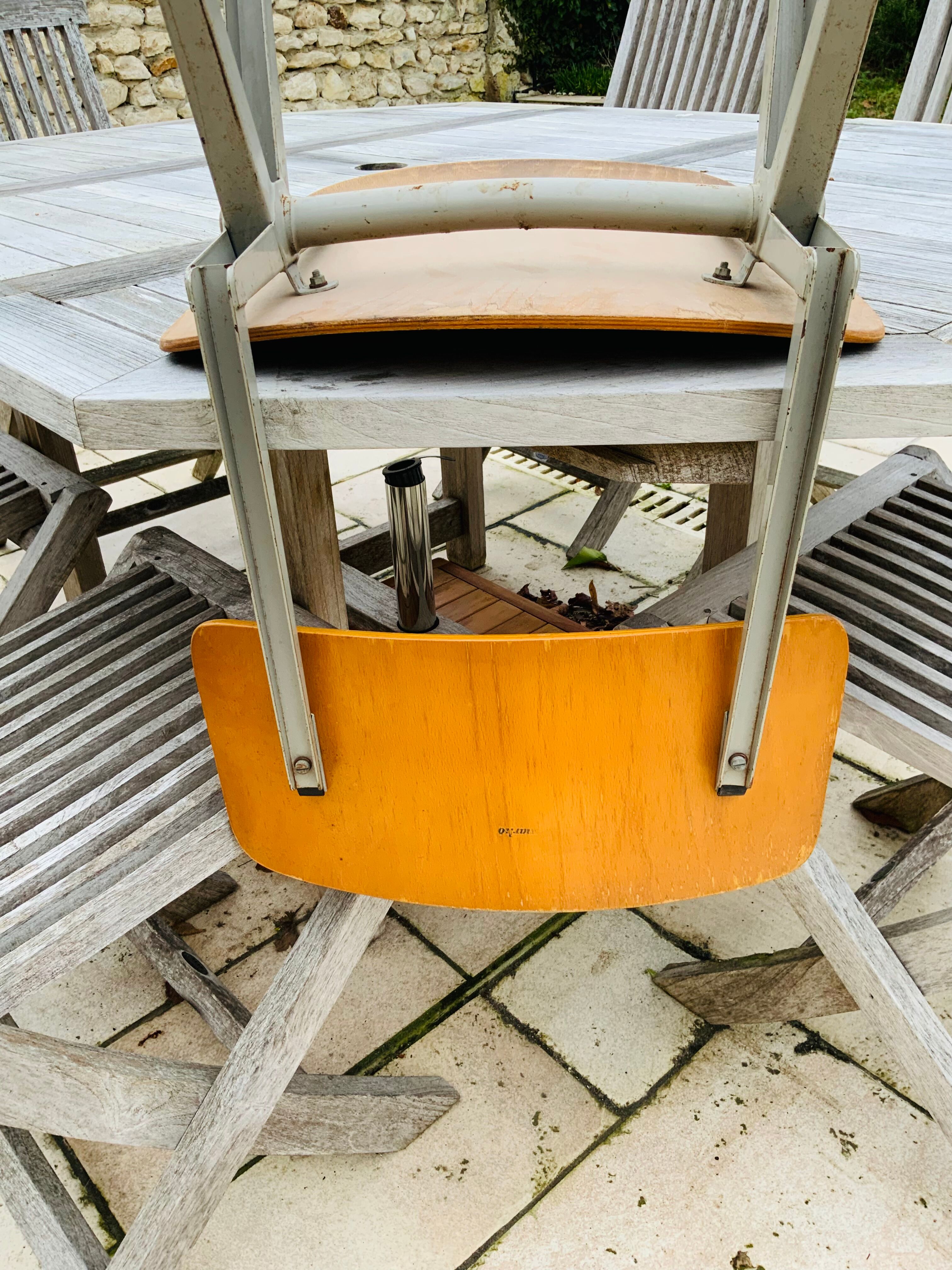 Compass chair in metal and wood 1950s/60s