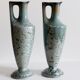 Pair of Sarreguemines vases with crystal glazes