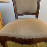Set of 2 wooden and velvet chairs