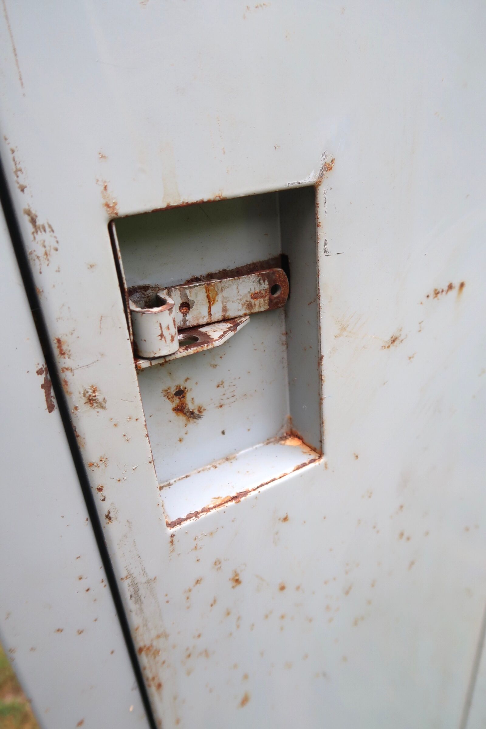 Grey metal industrial cloakroom