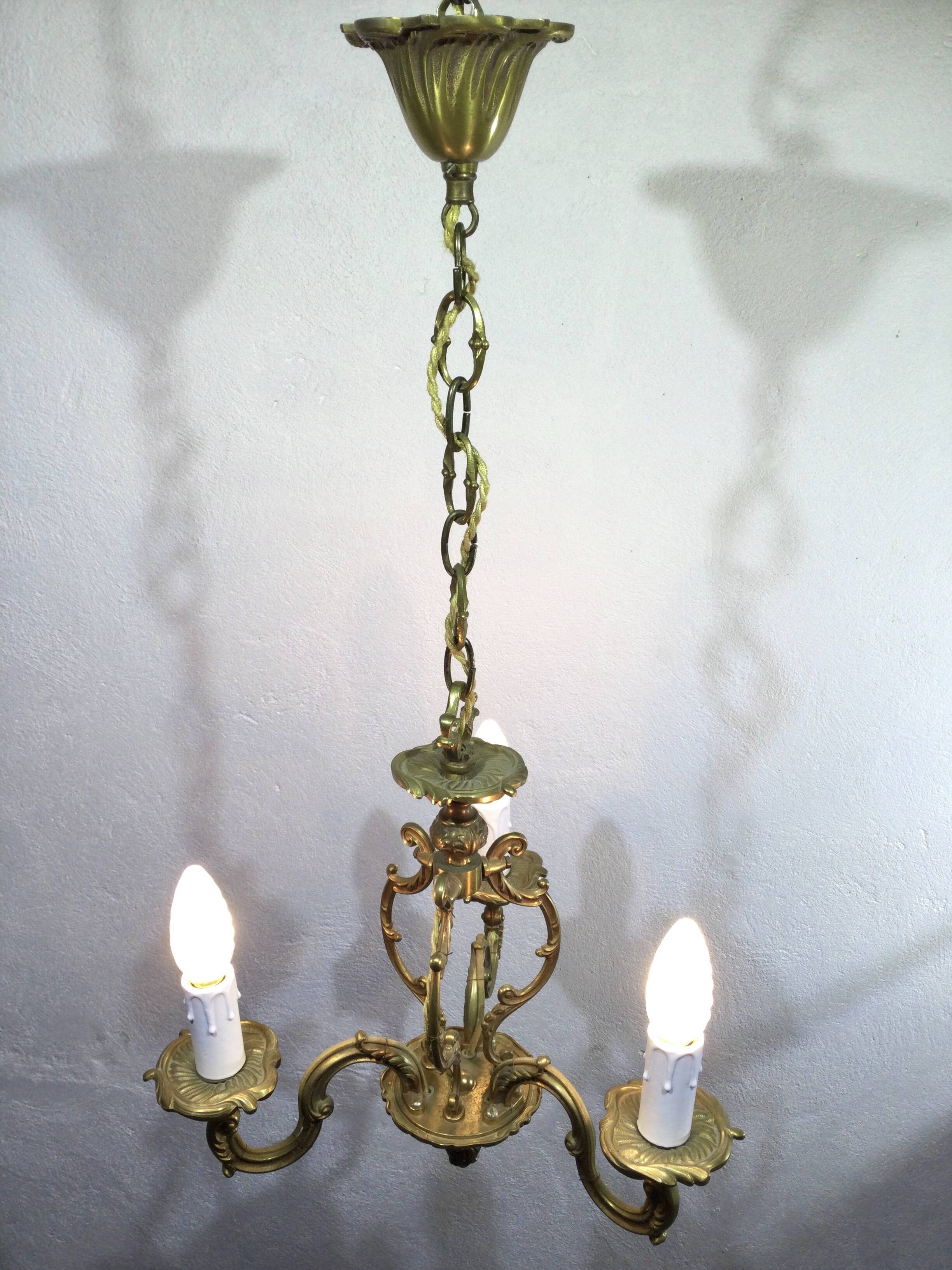 3-light cage chandelier