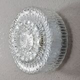 Mid Century Modern Germany Cut Glass Flush Mount or Sconce 60s