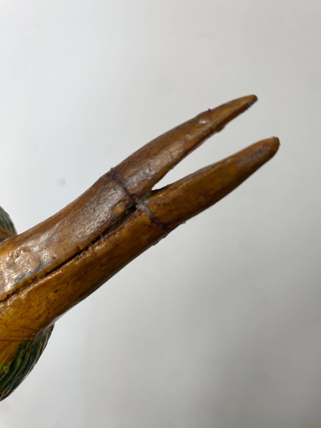 Large ceramic wading bird signed Thimo