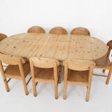 Large pinewood extendable dining table1970's
