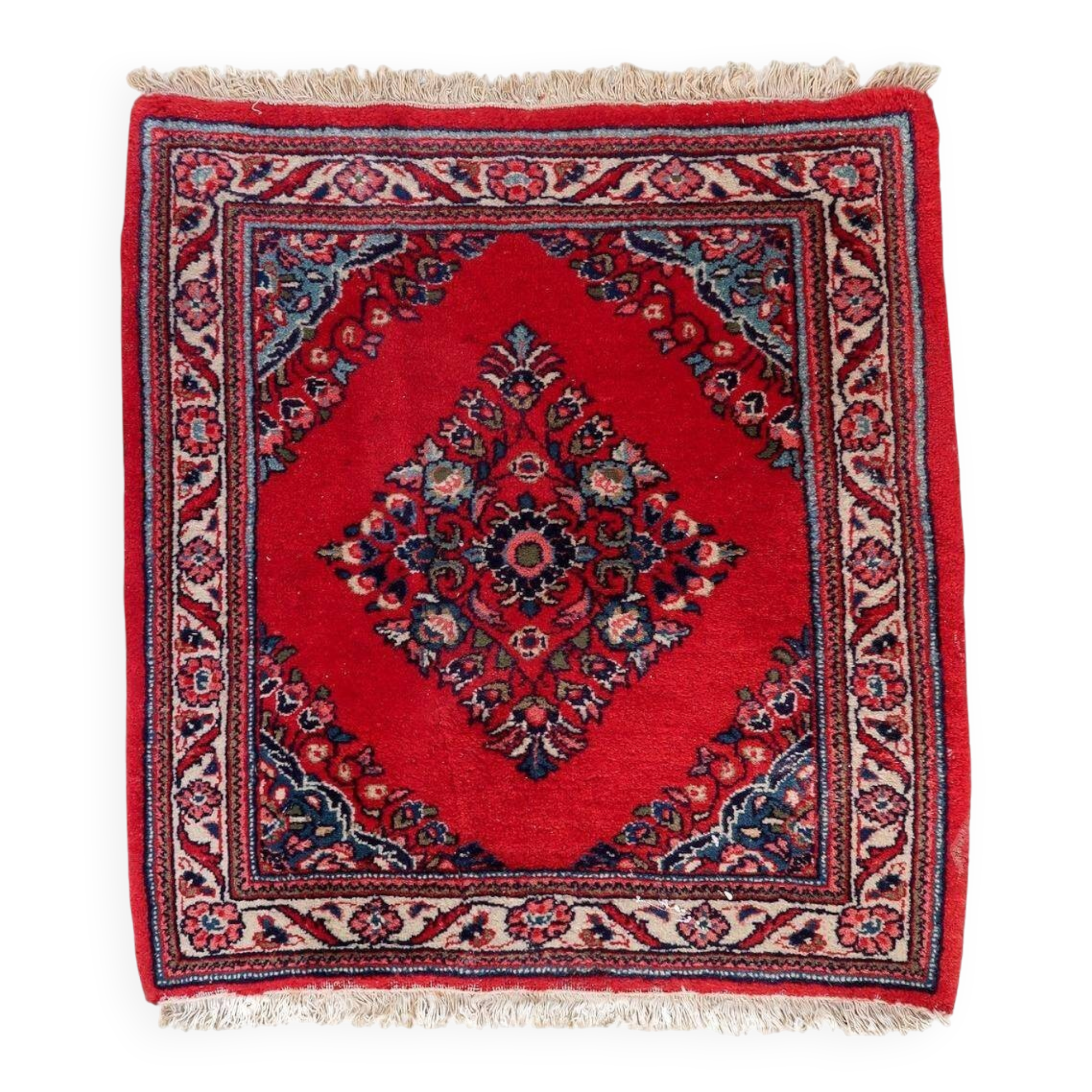 Rare square vintage 1970s Persian Hamadan rug 83cm x 89cm - 1C1250