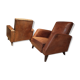 Paire de fauteuils cuir