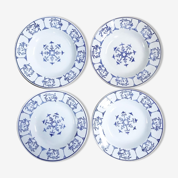 Lot de 4 assiettes creuses anciennes