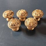 5 brass furniture knobs