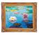 Original oil painting of water lilies, with a high-quality Baroque frame.