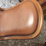 Leather armchair signed