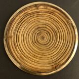 Round rattan and brass underside, 1960