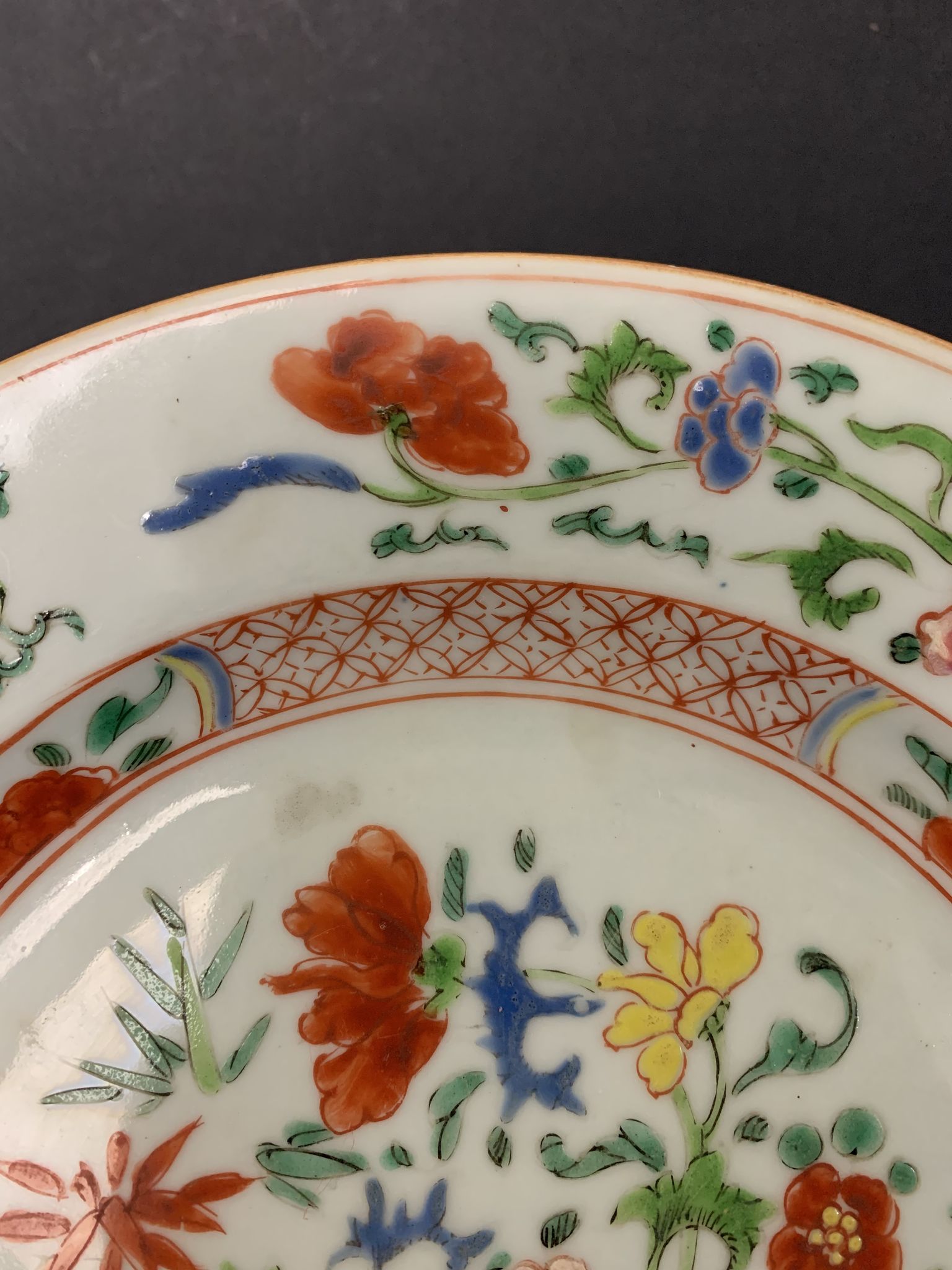 Chinese plate in porcelain pink family, late eighteenth century