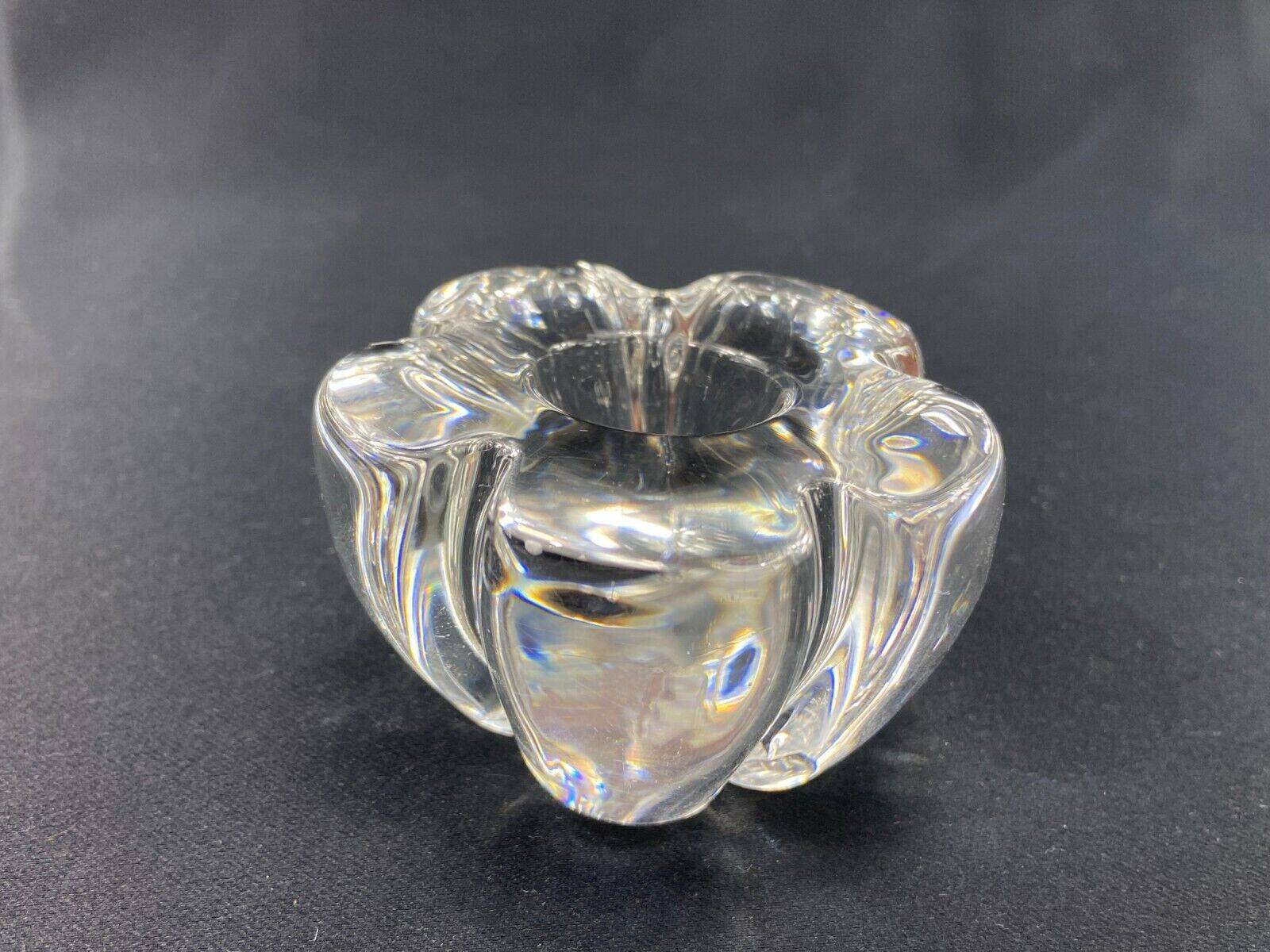 Crystal candle holder signed DAUM