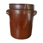 Ancien pot en grès avec couvercle
