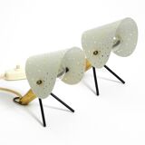 Pair of Mid Century Modern metal brass table and wall lamps by Ernest Igl