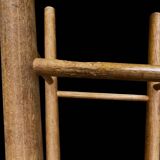 Pair of antique solid wood bar stools – rustic/bistro style