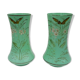 Pair of green opaline vases