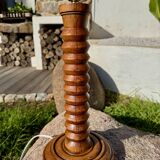 Turned wooden lamp base