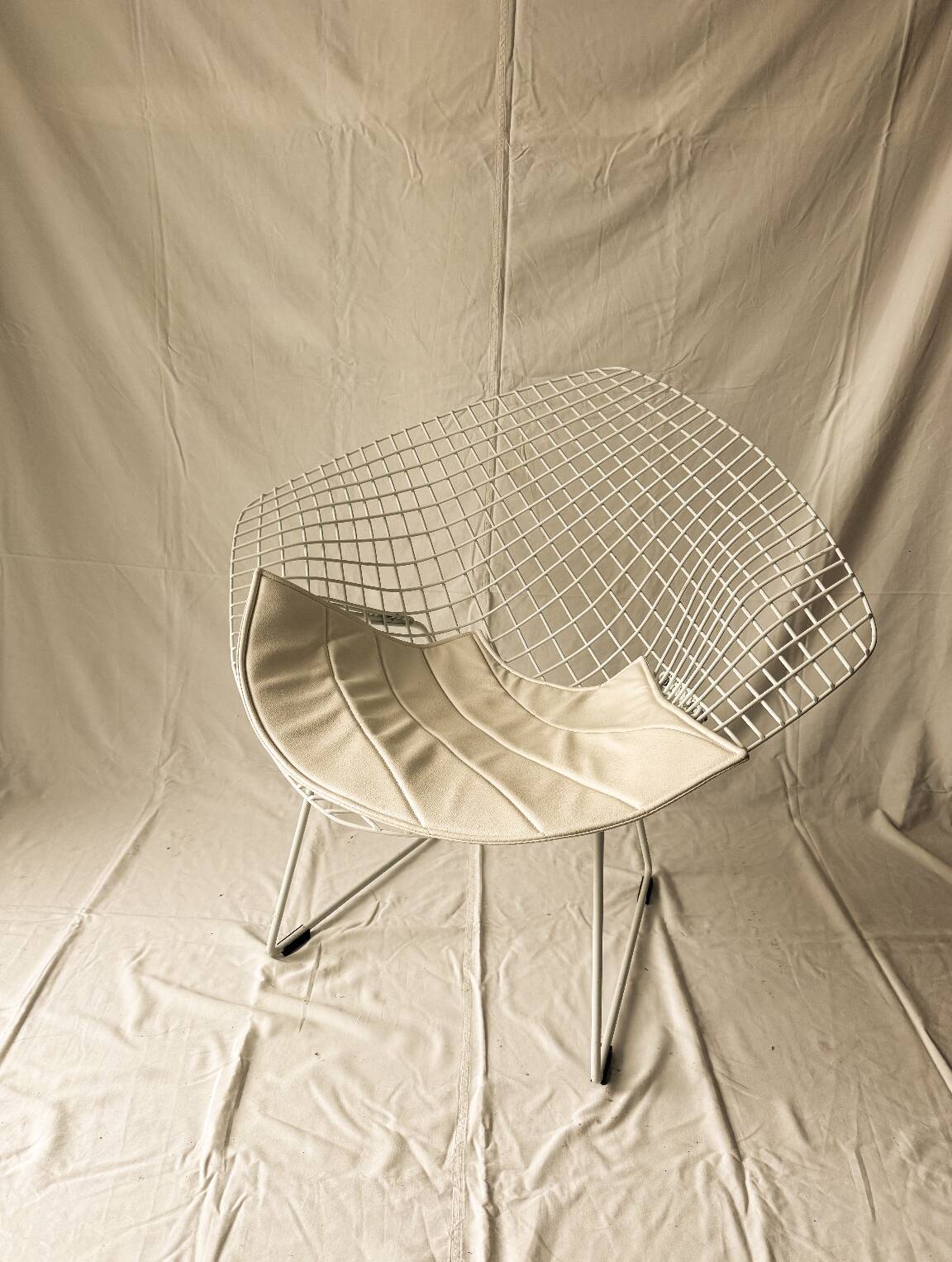 White Bertoia Diamond chair
