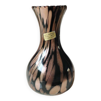 Vase Murano/Arte Kristall Murano/Designer V. Nason. En aventurine cuivrée. Haut 20 cm