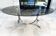 Oval dining table 1960-1970 smoked glass top and chrome base