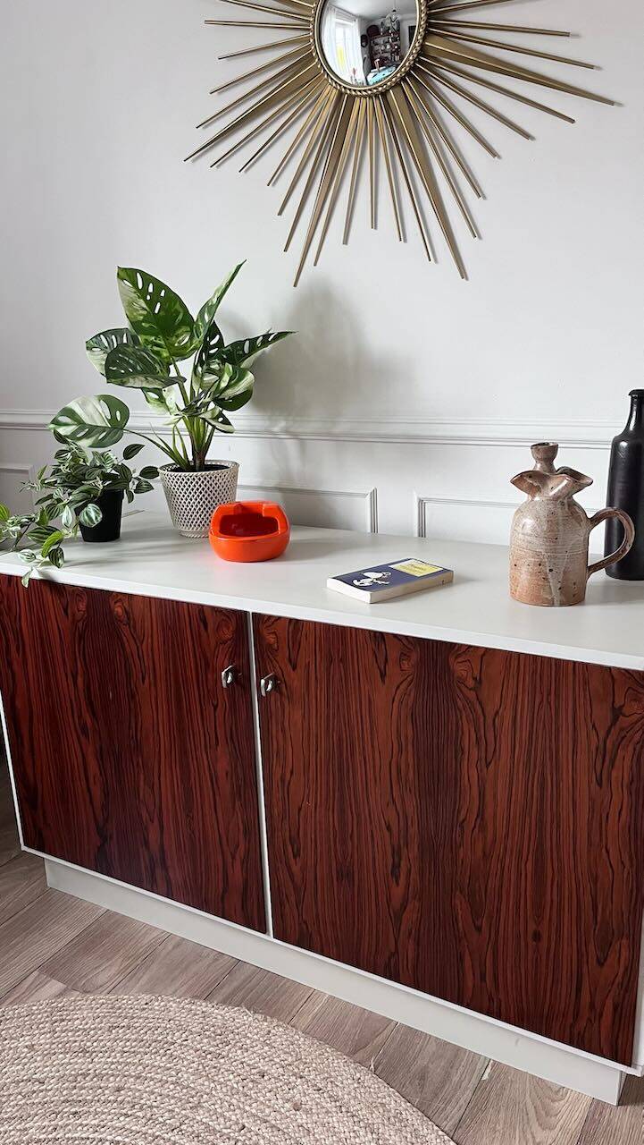 Vintage four-door buffet in rosewood.