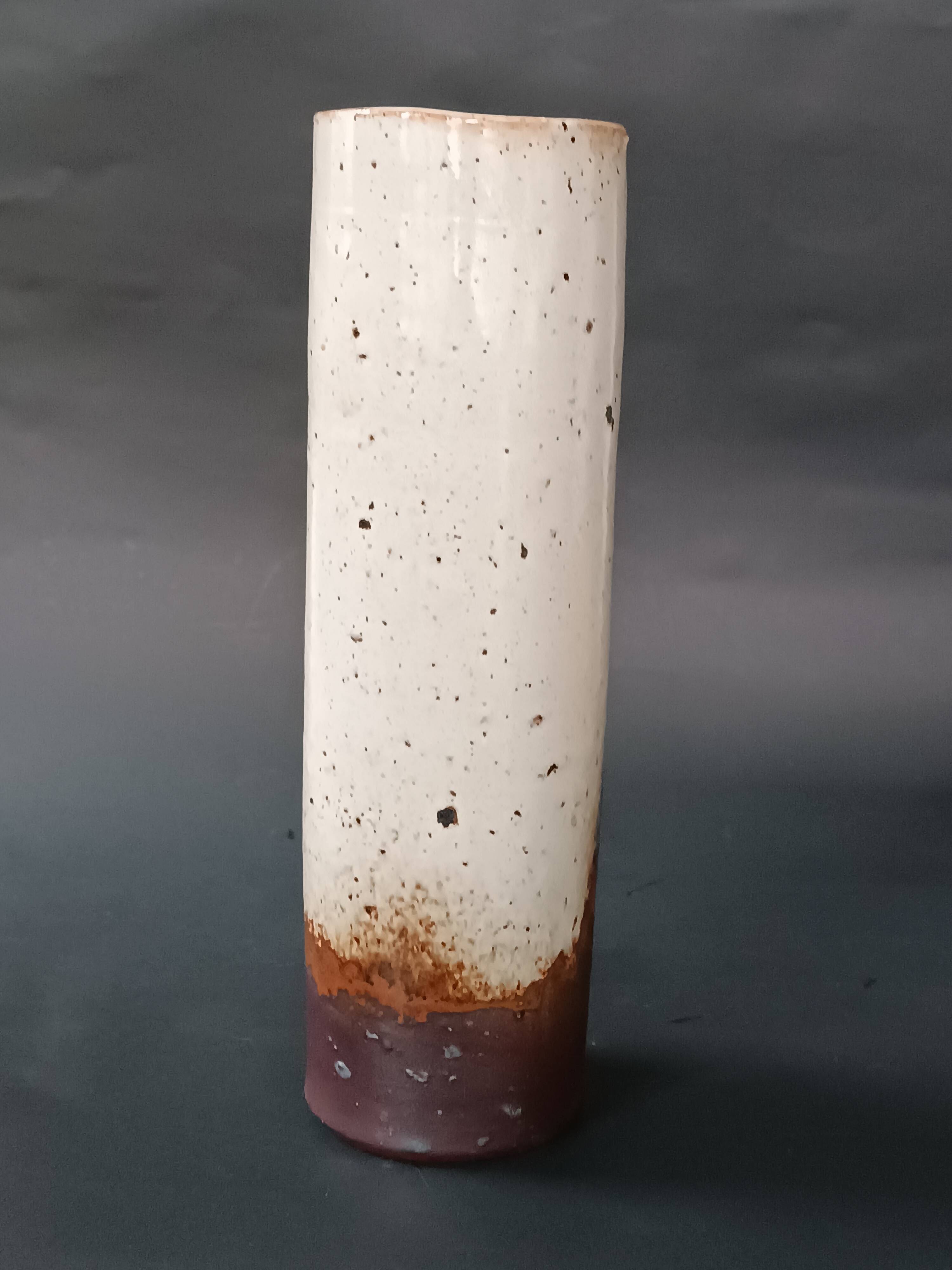 Vase en grès  pyrité double glaçure La Tournerie vintage