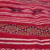 Handmade red Berber kilim rug 210x100cm