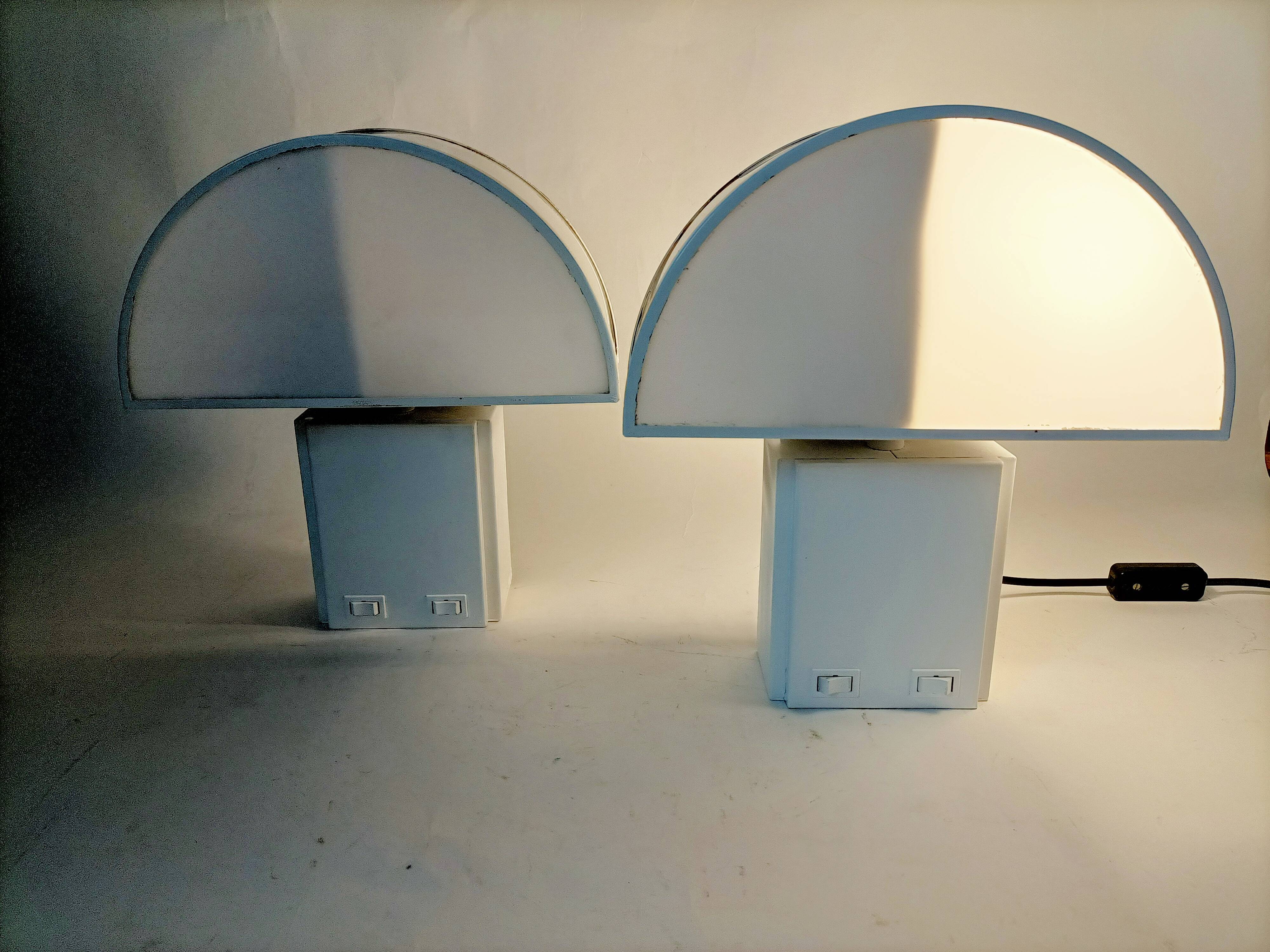 Pair of wall lamps with double switches model Olympe design Harvey Guzzini for ED 1970