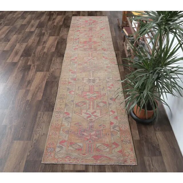 Oushak Turkish Hand-Knotted Runner 88x311