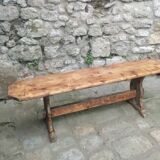 Long wooden farm bench 144cm