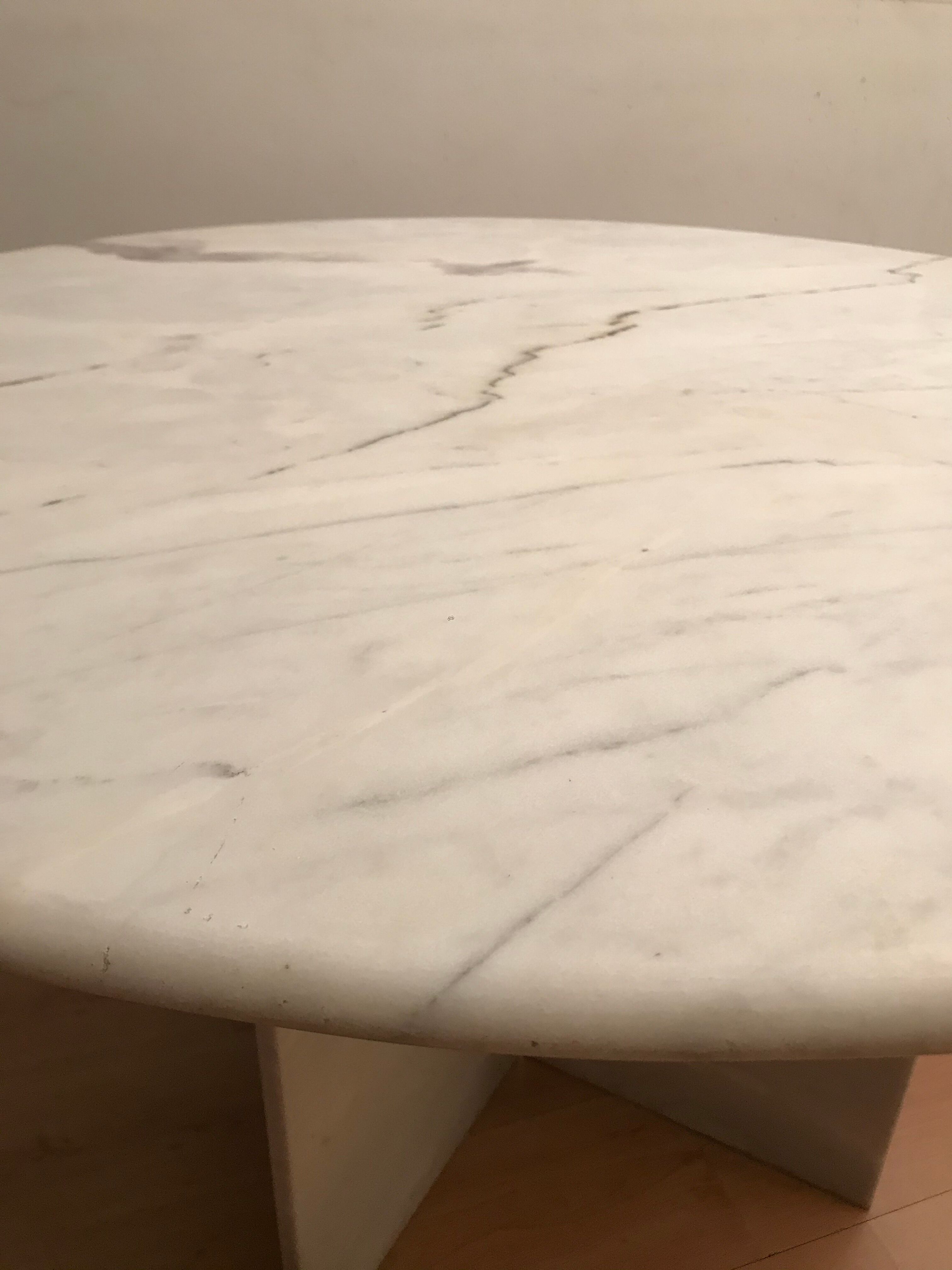 White marble dining table
