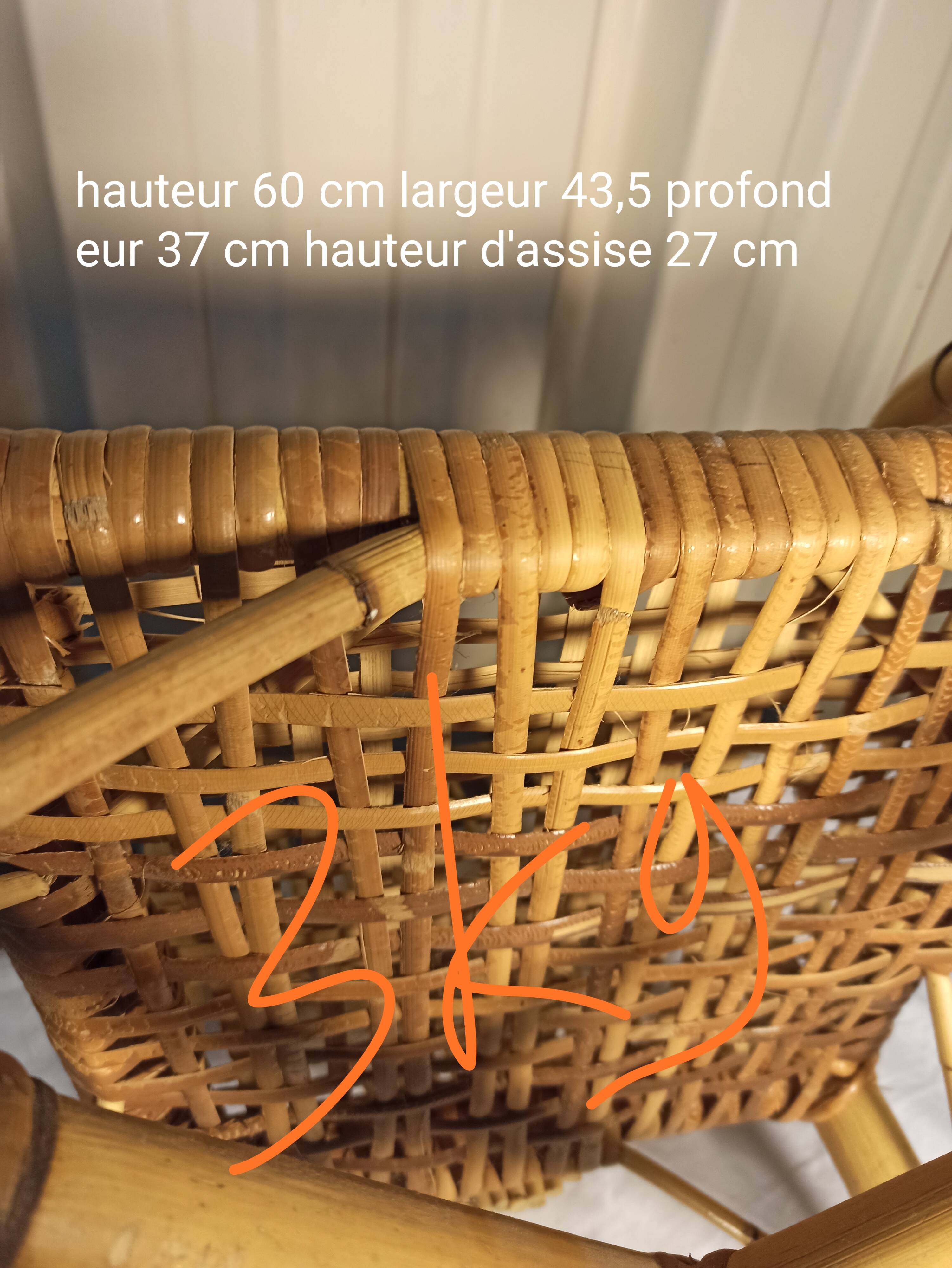 Fauteuil rotin enfant