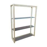 Vintage aluminium glass shelf 1970/80