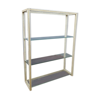 Vintage aluminium glass shelf 1970/80