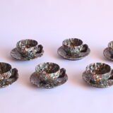 Neriage mosaic tea set by Jean Gerbino, Vallauris.